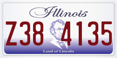 IL license plate Z384135