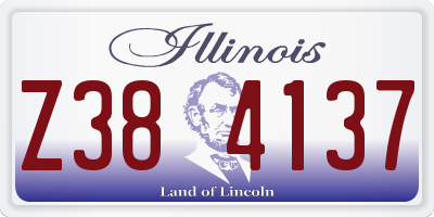 IL license plate Z384137