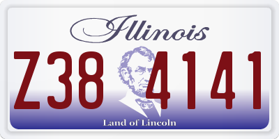 IL license plate Z384141