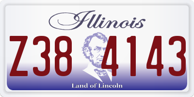 IL license plate Z384143