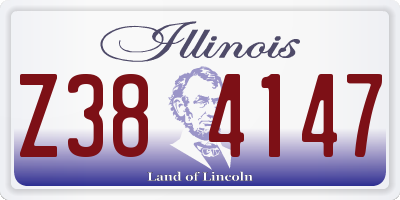 IL license plate Z384147