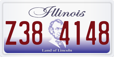 IL license plate Z384148