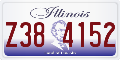 IL license plate Z384152