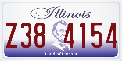 IL license plate Z384154
