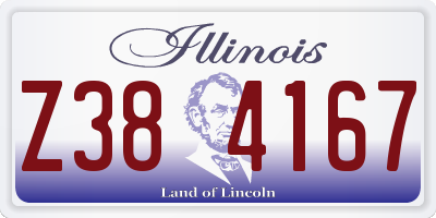 IL license plate Z384167