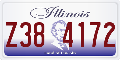 IL license plate Z384172