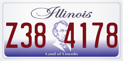 IL license plate Z384178