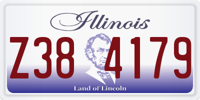 IL license plate Z384179