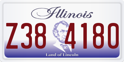 IL license plate Z384180