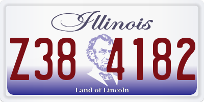 IL license plate Z384182