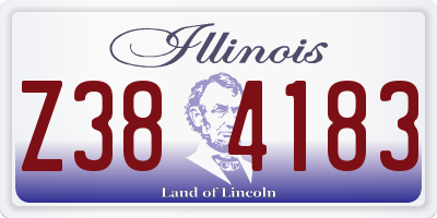 IL license plate Z384183