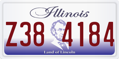 IL license plate Z384184
