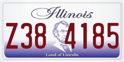 IL license plate Z384185