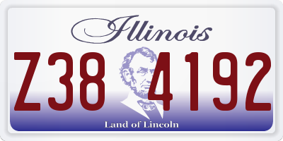 IL license plate Z384192