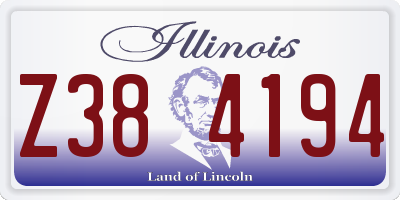 IL license plate Z384194