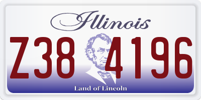 IL license plate Z384196