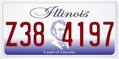 IL license plate Z384197