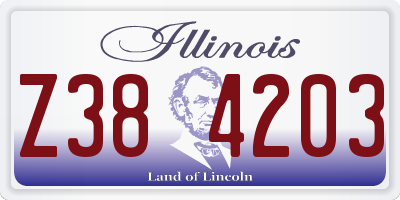 IL license plate Z384203