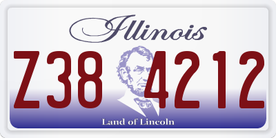 IL license plate Z384212
