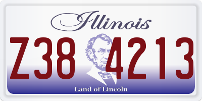 IL license plate Z384213