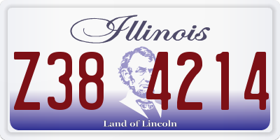 IL license plate Z384214