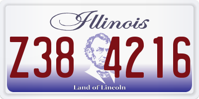 IL license plate Z384216