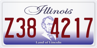 IL license plate Z384217