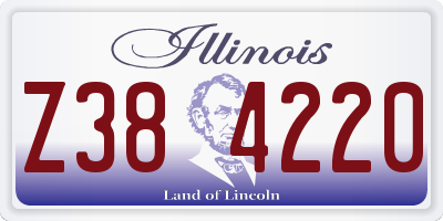 IL license plate Z384220