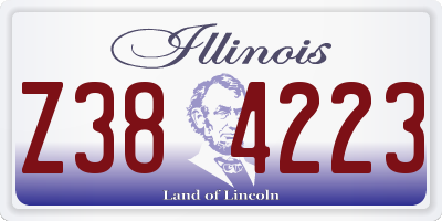 IL license plate Z384223