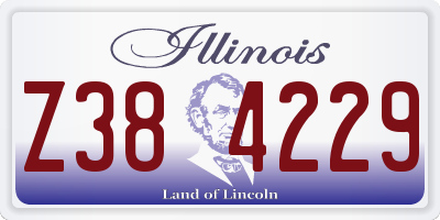 IL license plate Z384229
