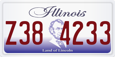 IL license plate Z384233