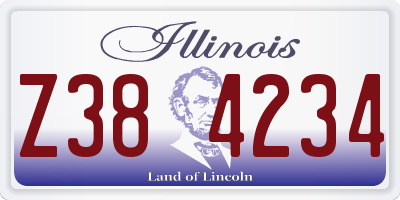 IL license plate Z384234