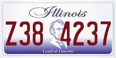 IL license plate Z384237