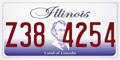 IL license plate Z384254