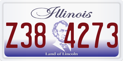 IL license plate Z384273
