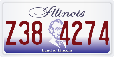 IL license plate Z384274