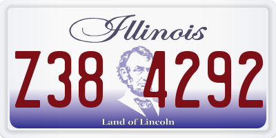 IL license plate Z384292