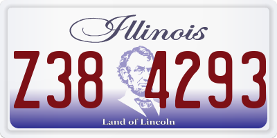 IL license plate Z384293