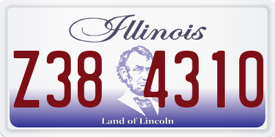 IL license plate Z384310