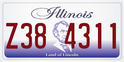 IL license plate Z384311