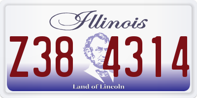IL license plate Z384314