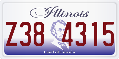 IL license plate Z384315