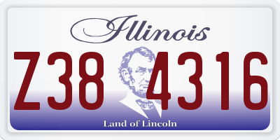 IL license plate Z384316