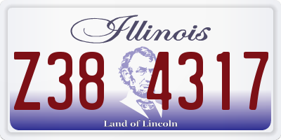 IL license plate Z384317