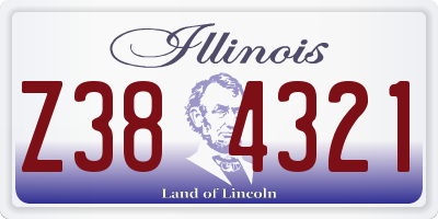 IL license plate Z384321