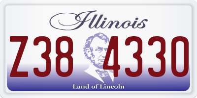 IL license plate Z384330