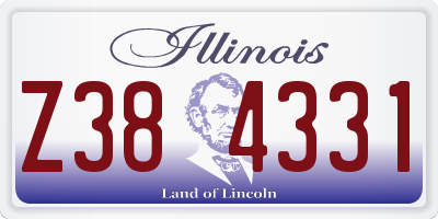 IL license plate Z384331
