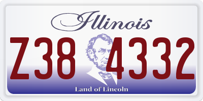 IL license plate Z384332