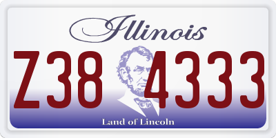 IL license plate Z384333