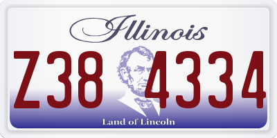 IL license plate Z384334